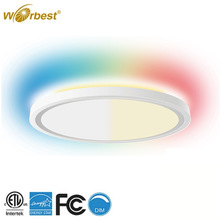 超薄12寸三色温白色吸顶灯面板灯带RGB夜灯智能室内灯具ETL认证