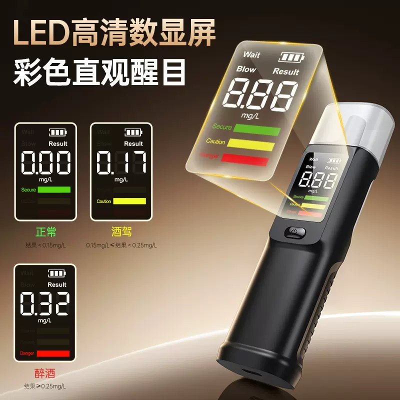 酒精测试仪查测酒驾检测仪吹气式专用测酒仪交通酒器测量仪高精度