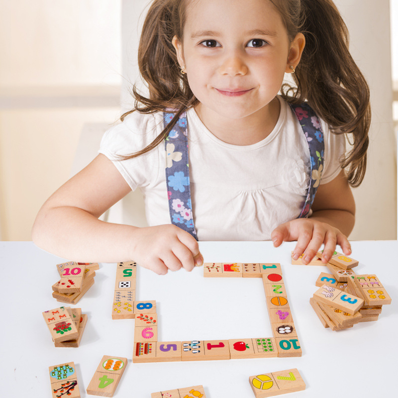 Iluminación digital infantil Enseñanza cognitiva Número y cantidad Juguetes emparejados Pistas Puzzles intelectuales Dominoes 3 - 6 años