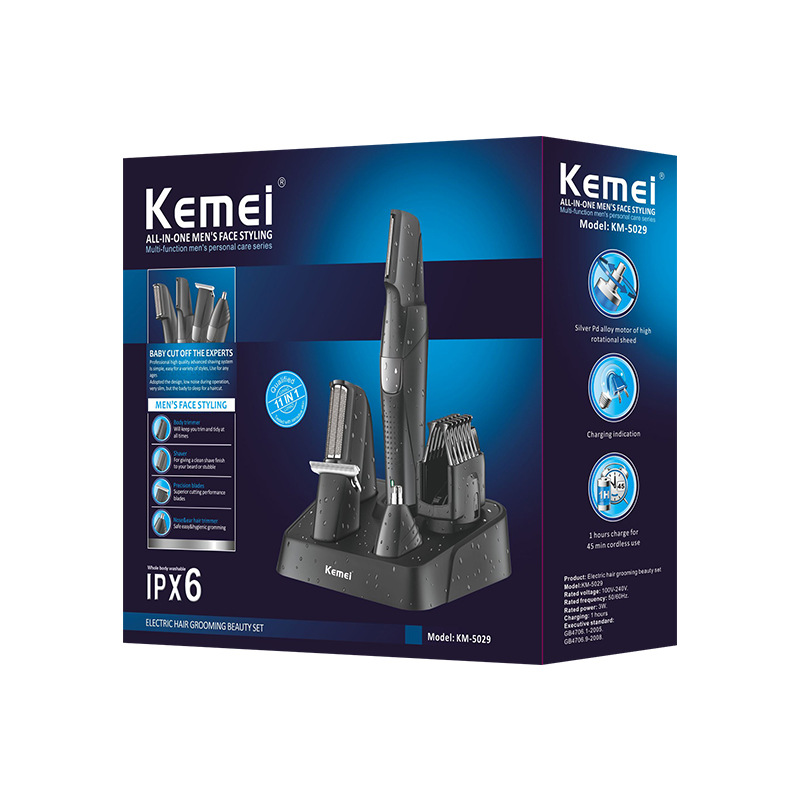 Cortadora de cabello eléctrica Komei KM-5029 de lavado de cuerpo completo afeitado nariz talla de cabello todo en uno traje de corte de pelo doméstico