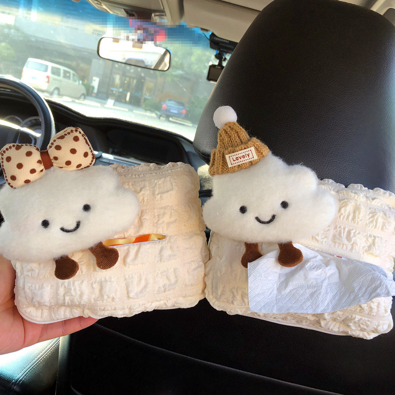2026 New Model Car Tissue Box, Plush Hanging Type, Universal, Car Interior Accessories, Wholesale from Manufacturer, Cross-Border Dropshipping