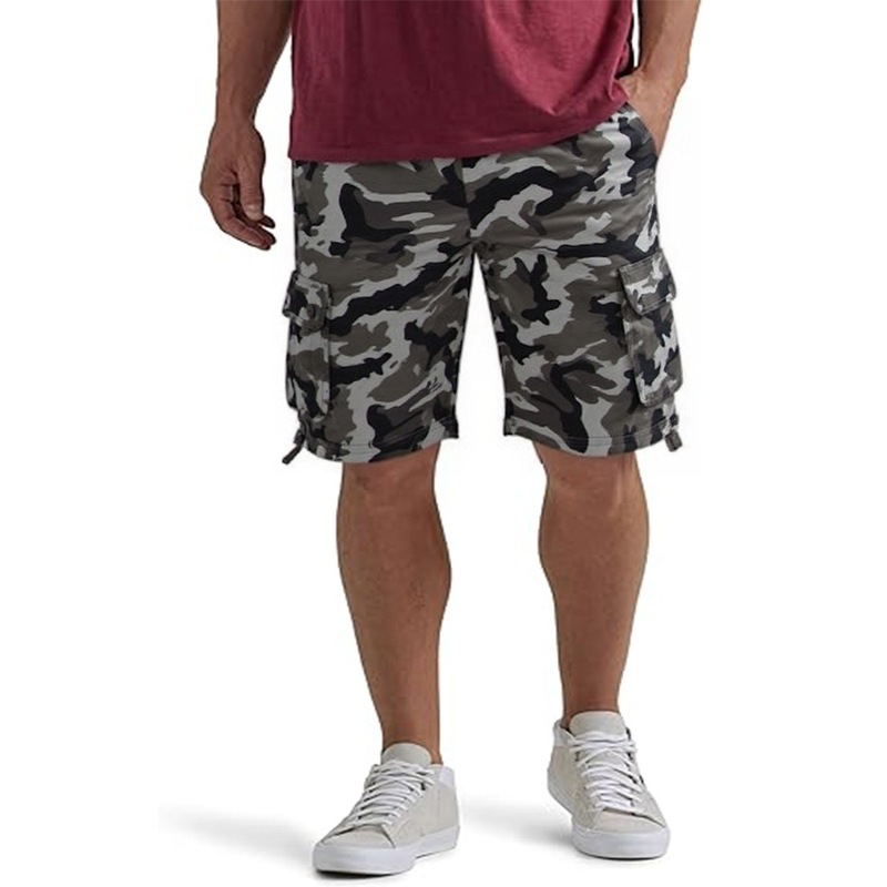 In-Stock Camouflage Beach Shorts for Men, Summer Cotton Thin Mid-Length Pants, Washed Summer Workwear Casual Shorts for Men