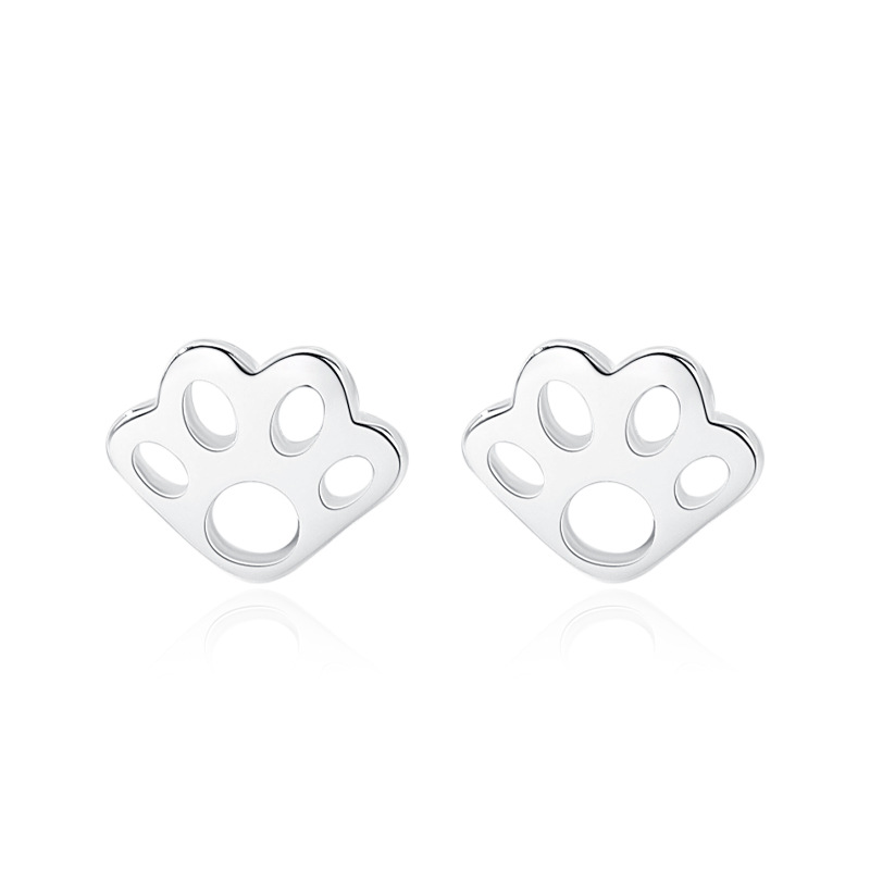 S925 plata esterlina gato garra pendientes japonés y coreano joyería transfronteriza nuevos accesorios personalizados ins simple pequeña joyería al por mayor