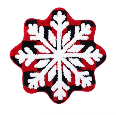 Cartoon Cashmere Material Simple Bathroom Absorbent Non-Slip Foot Mat Toilet Decoration Dirty Resistant Foot Mat for in stock Hair (Avtomobil döşəmə paspasları) - snowflake-6060cm-imitation-cashmere