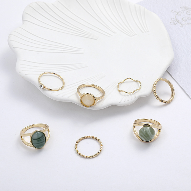 Women'S Gender Retro Geometric Artificial Gemstones Alloy Wholesale Rings