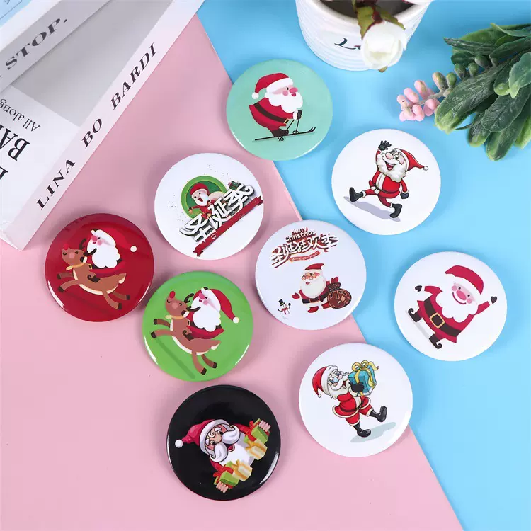 创意印刷卡通亚克力徽章 圣诞节马口铁徽章 活动纪念金属徽章批发