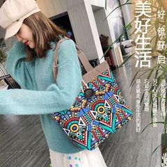 クロスボーダー女性バッグ新型キャンバスバッグマミー手提げ袋大容量手提げ袋民族風手提げ袋