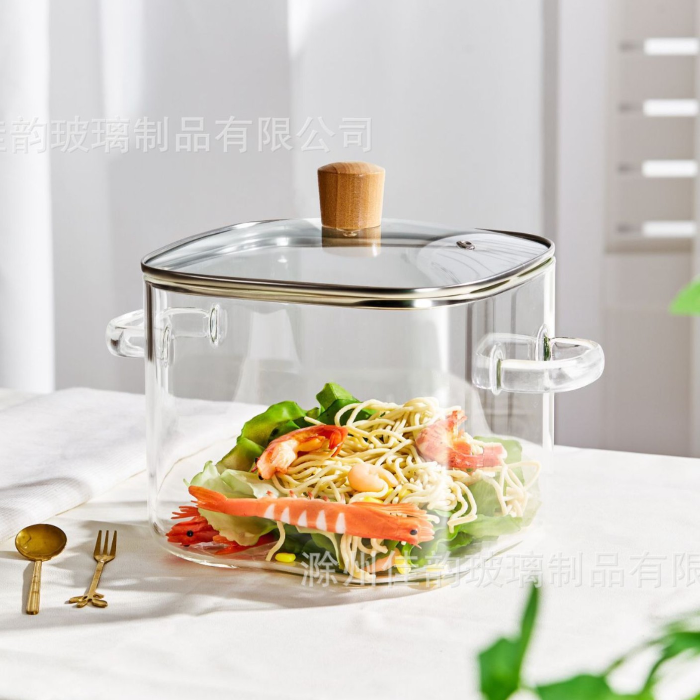 5l square glass jar, clear / No specifications