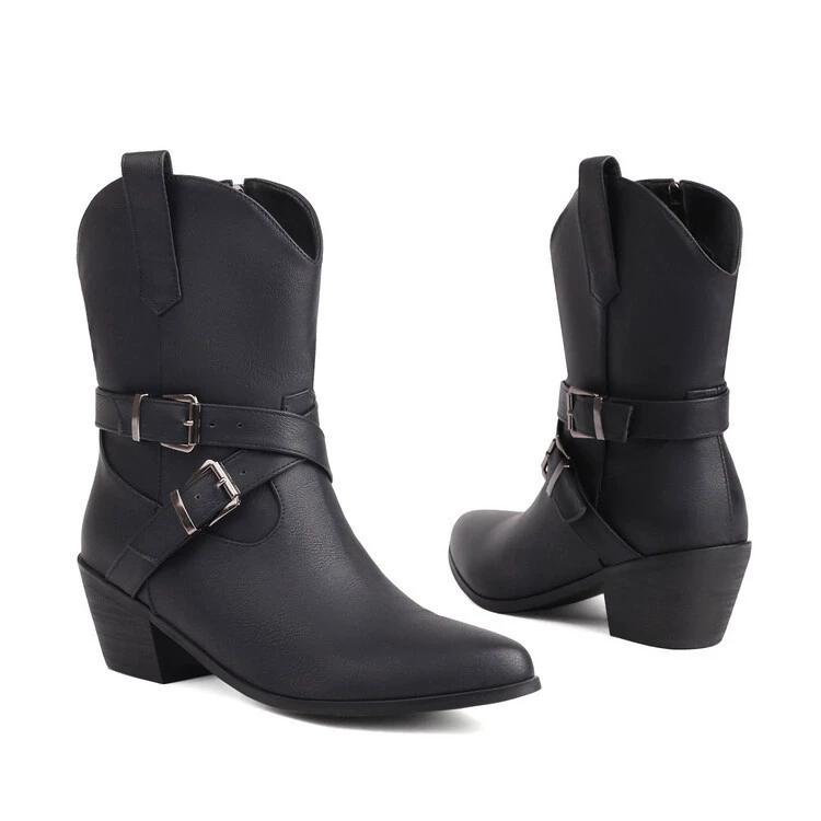 (Cross-border trading), belt, buckle, low boots, plus size