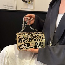 金属小包包2024新款欧美时尚气质镂空个性单肩包潮流女士斜挎方包