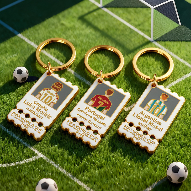 2026 World Cup Star Keychain Messi, Ronaldo, Modric Creative Metal Pendant Gift Customization
