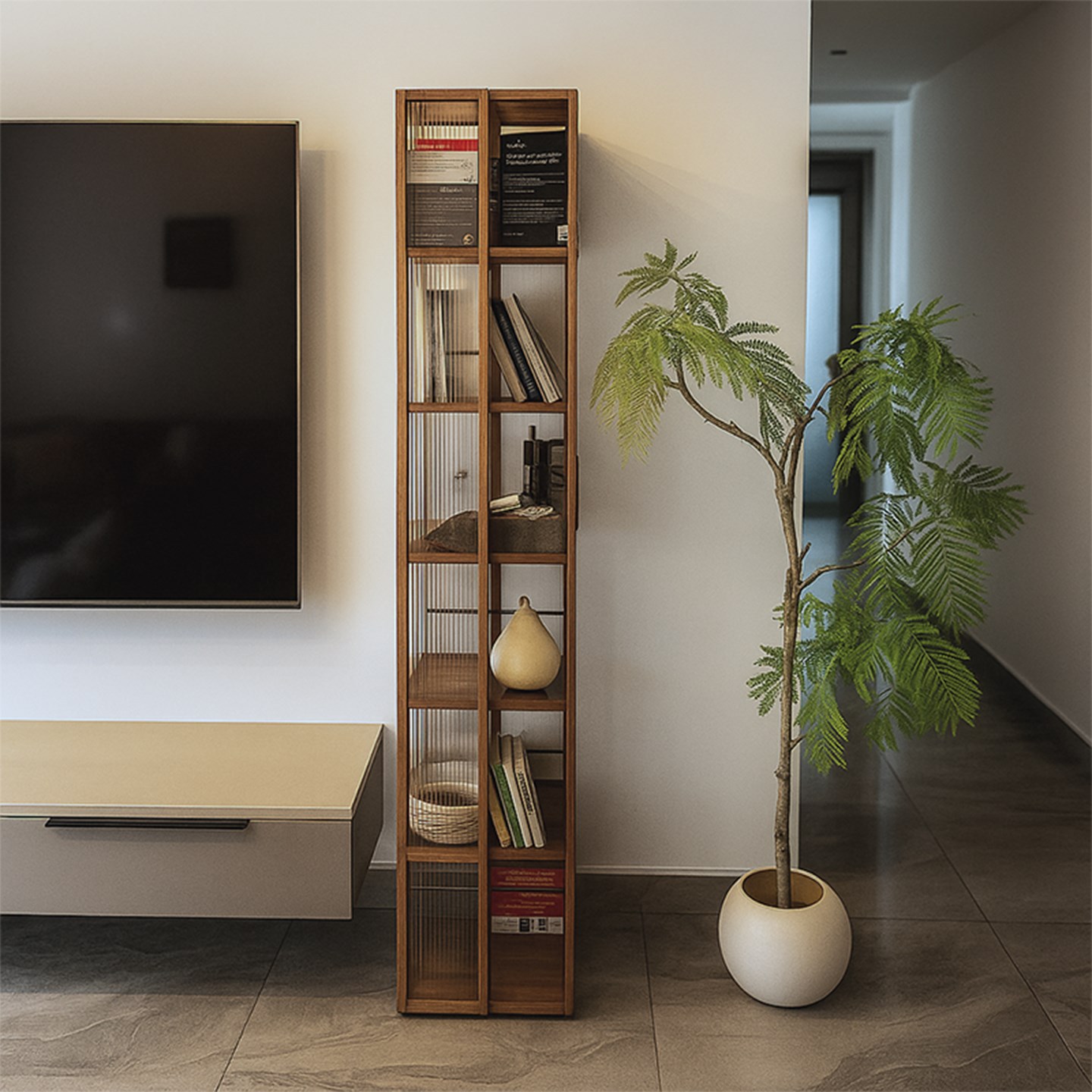 Nan bambú estante giratorio estante multicapa estante de almacenamiento estante de almacenamiento infantil estante de almacenamiento a prueba de polvo armario de exhibición doméstica