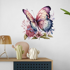 Lvkang cross-border hand-painted butterfly warm bedroom window sticker background wall decoration bathroom tile toilet decoration sticker