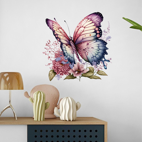 Lvkang cross-border hand-painted butterfly warm bedroom window sticker background wall decoration bathroom tile toilet decoration sticker