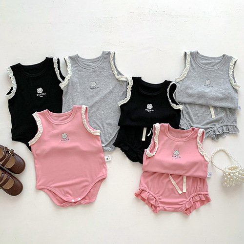 Baby clothes summer thin onesies for baby girls super cute 100-day vests and baby clothes summer baby clothes