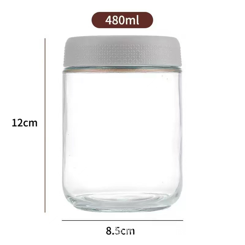 Conjunto de frasco de sellado de vidrio transfronterizo 12 piezas de frasco de almacenamiento de taza de avena a prueba de fugas de cocina de almacenamiento portátil de samason frasco