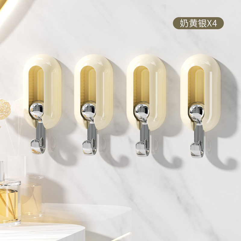 En stock gancho giratorio creativo 2023 gancho pegajoso fuerte detrás de la puerta de soporte de carga sin costuras adhesivo pasillo percha al por mayor