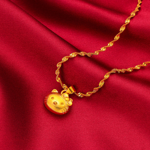 Chain set, Vietnamese sand gold imitation gold jewelry, lucky cat pendant necklace, pendant for women, manufacturer puts together one piece for dropshipping