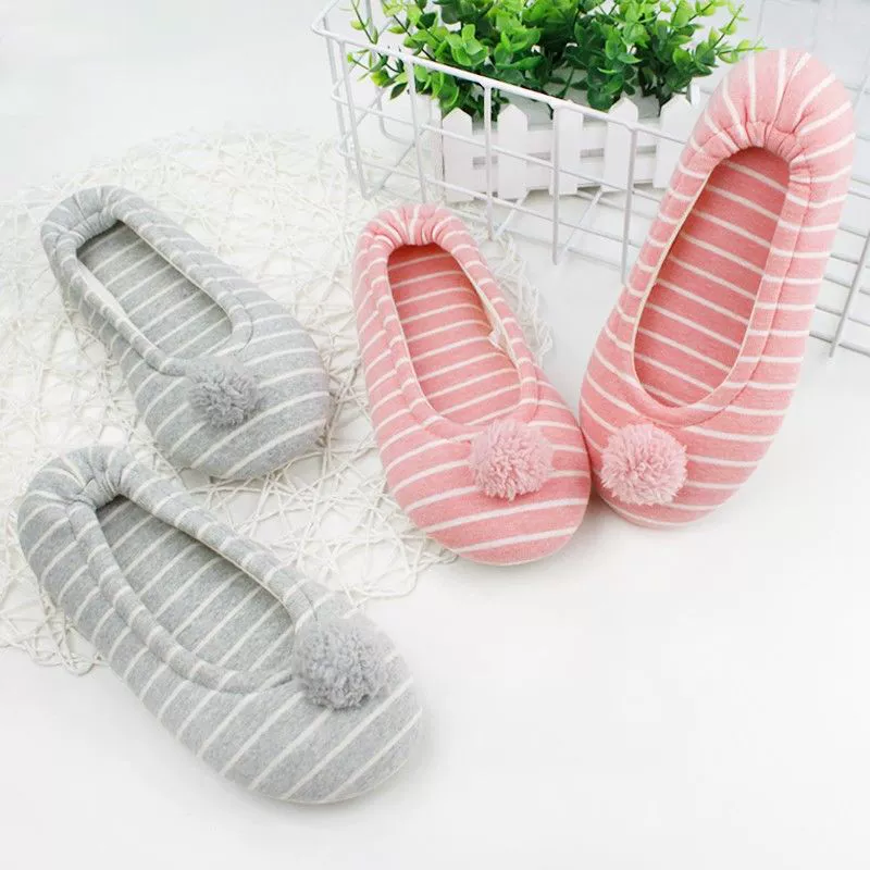 Женские легкие домашние тапочки на тонкой подошве из хлопка, в стиле танцевальной обуви, с мягкой подошвой, нескользящие, тонкие, можно стирать в машине, весенне-осенняя обувь для беременных.
