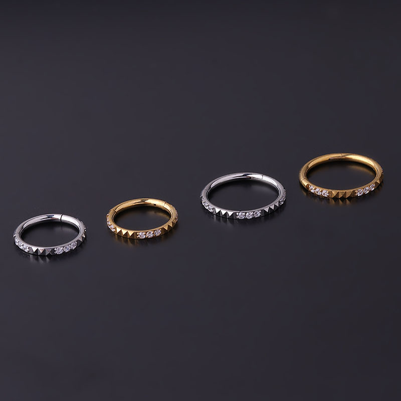 Nose ring Classification Nose Rings & Studs Fashion Circle 316L Stainless Steel Plating Inlay Zircon