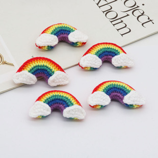 DIY handmade wool crocheted cute rainbow key chain pendant clothes hair accessories shoes hat accessories clothing accessories