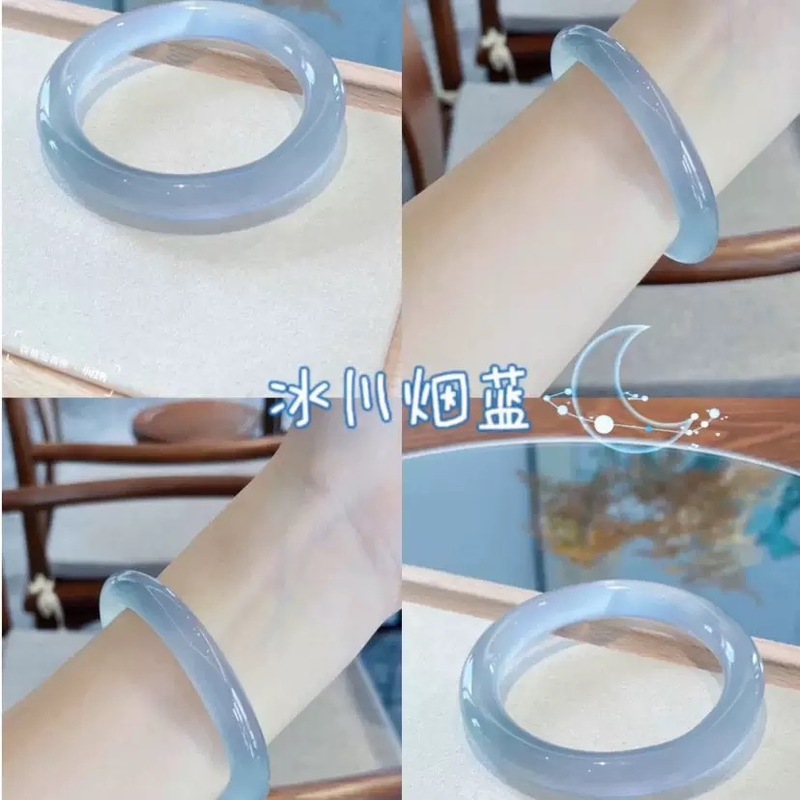 一歩一響ガラス模造翡翠丸棒ブレスレット小紅書同型天然不知春氷透明ブレスレット女性用ハイアイス|undefined