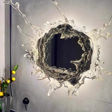 别墅水花瑞水艺术玄关装饰梳妆镜网红之镜氛围灯酒店子灯客厅壁灯