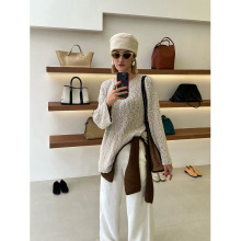 特价现货ONIVINTAGE秋上新！100%棉慵懒V领宽松套头衫 OM256N7869