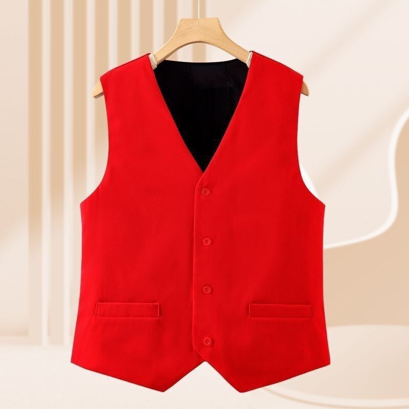 Spring and Autumn Style Mom Vest for Middle-Aged and Elderly Women, Solid Color Short Vest, Loose Versatile Thin Jacket Top