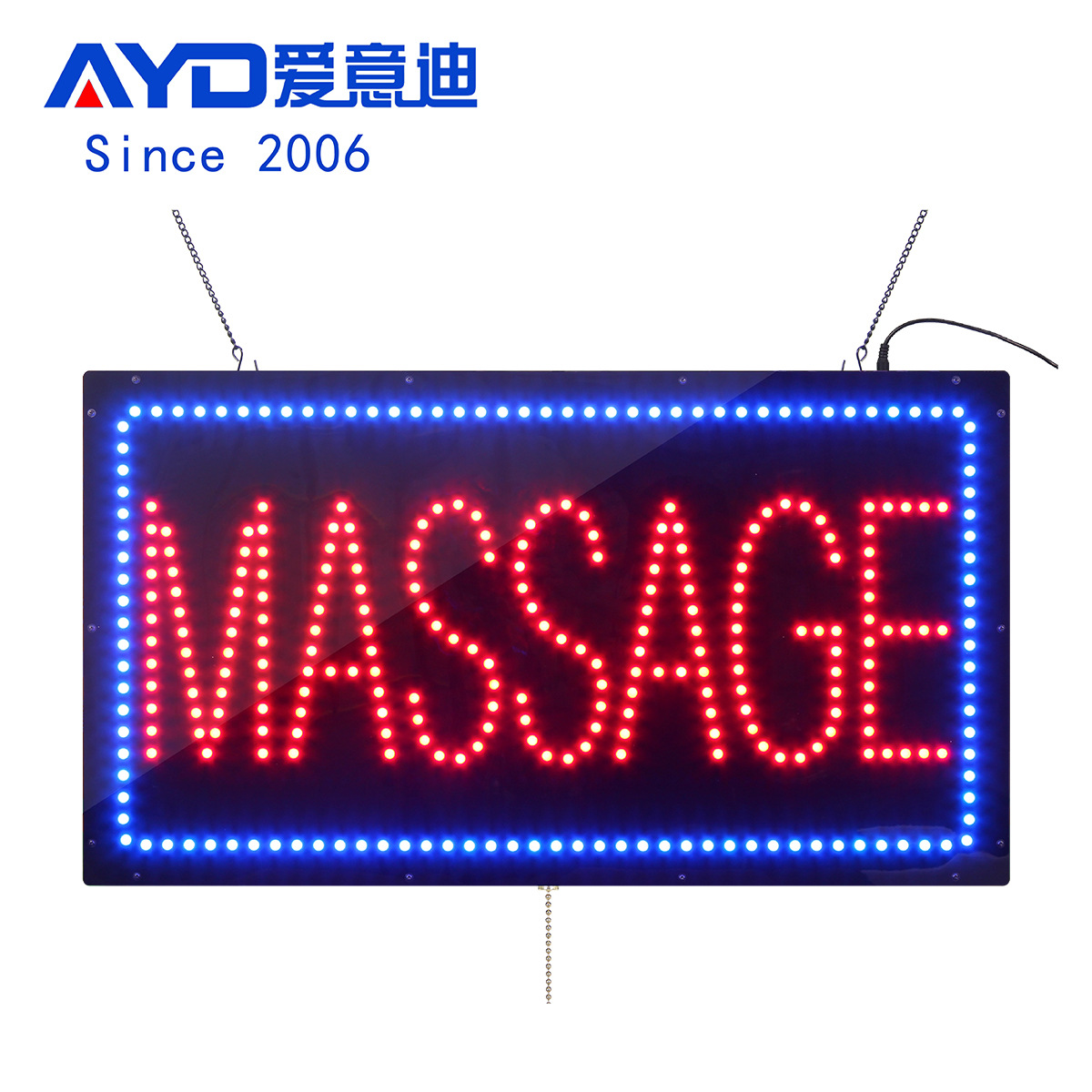 跨境直销Massage灯牌高亮按摩店发光字灯箱 LED MASSAGE SIGN