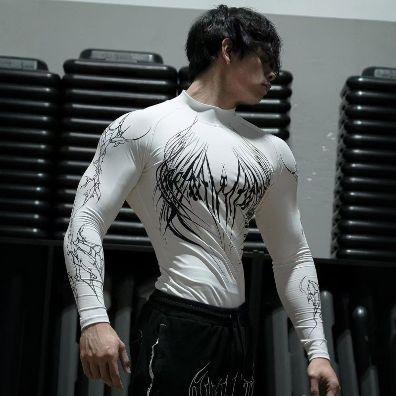 Breathedivinity2026 Venom Dragon Horn Print Men's Compression Shirt Quick-Dry Stretch Sports Fitness Shirt Breathedivinity2026 Venom Dragon Horn Print Men's Compression Shirt Quick-Dry Stretch Sports Fitness Shirt