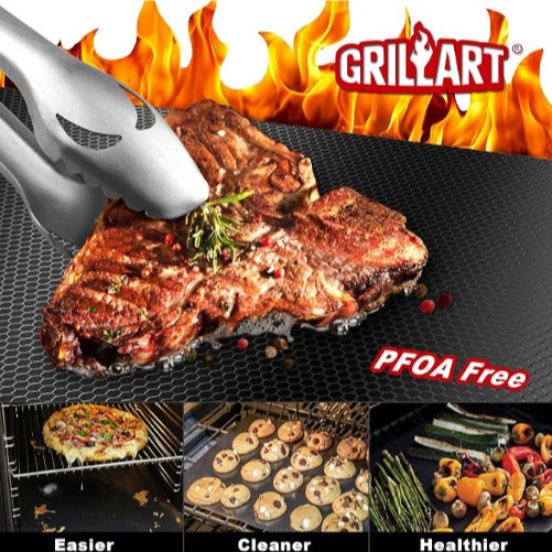 Thickened, high-temperature resistant, non-stick, oil-resistant, easy-to-clean barbecue mat for outdoor grills