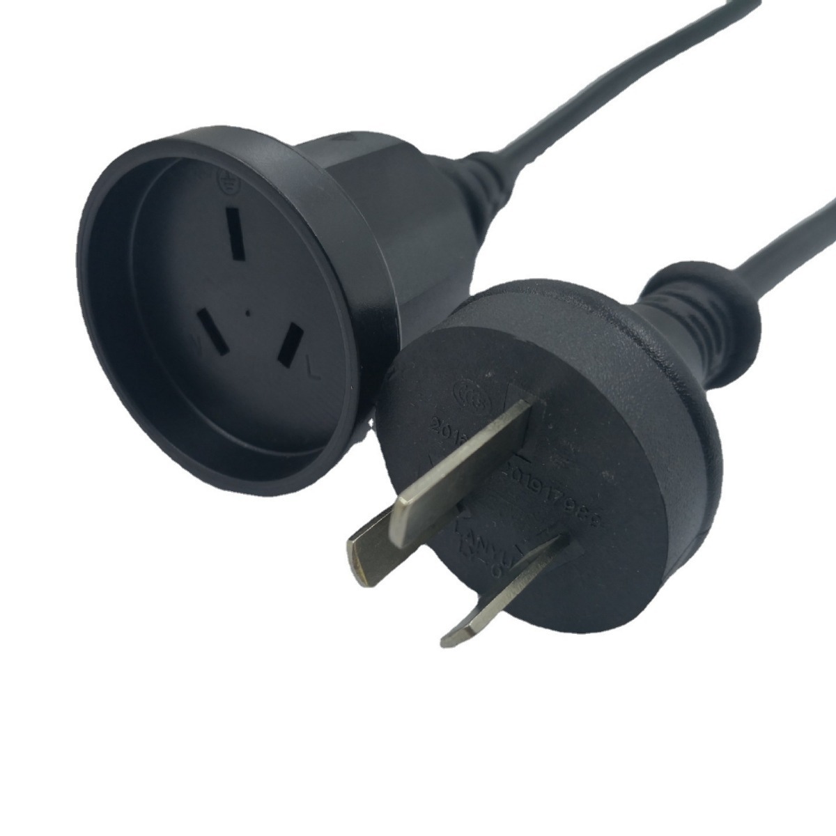 澳规电源线SAA认证电源线SAA插头线澳规公母插延长线三插防水插头