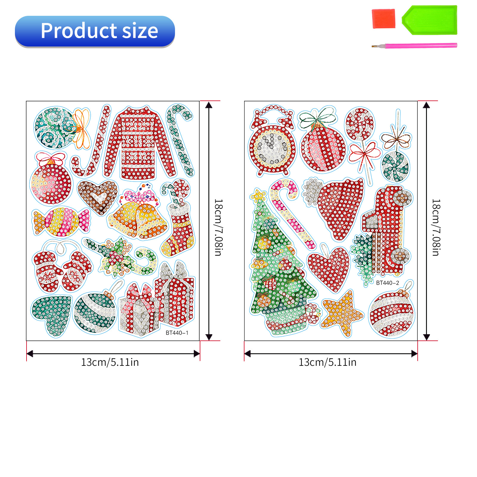 Navidad pintura de diamantes pegatinas al azar niños bricolaje dibujos animados hechos a mano pegatinas de pared de Santa Claus pegatinas de regalo de diamantes