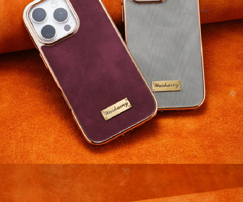 Ốp lưng iPhone 16 Pro Max bao da mạ điện chống rơi, hút từ tính — 【Nhãn kim loại màu đen★Da cừu mạ điện], 【Kim loại màu nâu vàng★Da cừu mạ điện], 【Nhãn kim loại màu nâu đỏ★Da cừu mạ điện], 【Dấu kim loại màu xám voi★Da cừu mạ điện] chi tiết 13