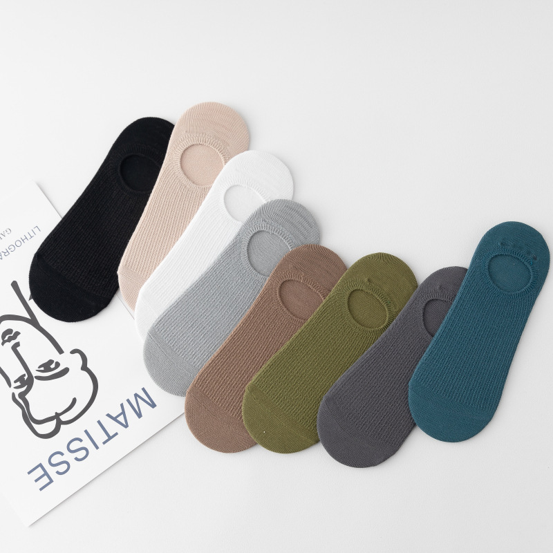 Xinjiang Superfine Combed Cotton Women's Socks Summer Thin Non-stuffy Foot Breathable Sweat Absorbing Pure Cotton Non-slip Shallow Mouth Invisible Socks