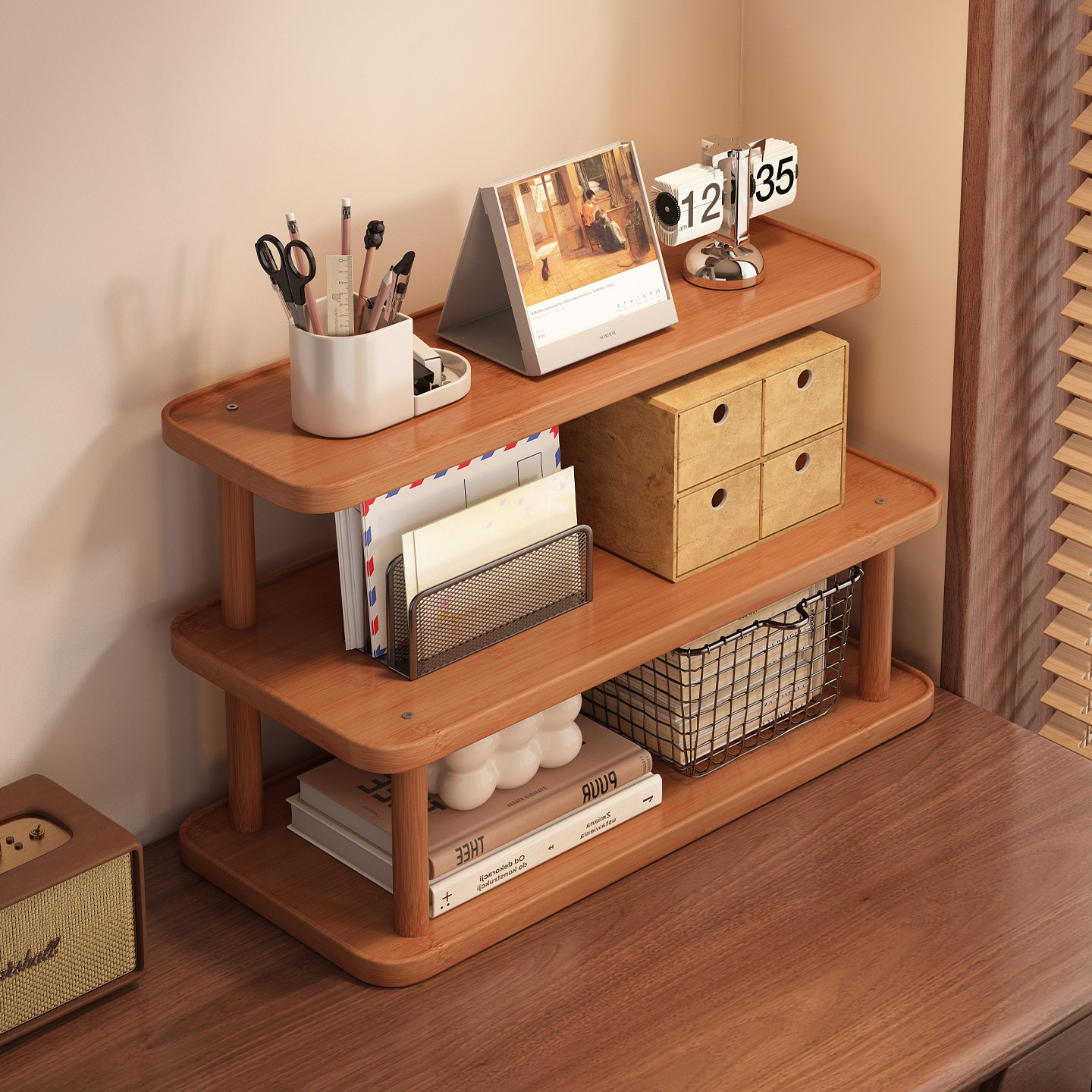 Desktop Storage Rack, Desk Bookshelf, Student Desk, Multi-Layer Book Storage Display Rack, Office Workstation Organization Rack