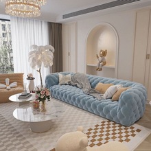 现代简约轻奢客厅卧室美式月球表面拉扣沙发小户型网红设计师新款