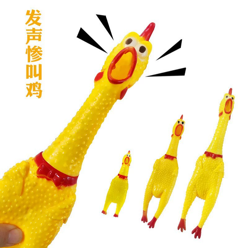 Big screaming chicken plastic, toy, anti-stress, makes sounds, wholesale