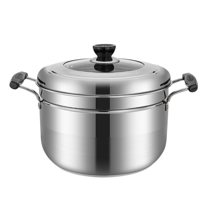 UG73加厚小蒸鍋家用小型瀝米蒸飯鍋不鏽鋼單層米飯蒸煮鍋1層迷你