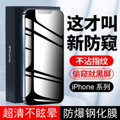 適用蘋果14防窺鋼化膜iPhone13pro防偷看手機12MAX全屏防窺XR高透