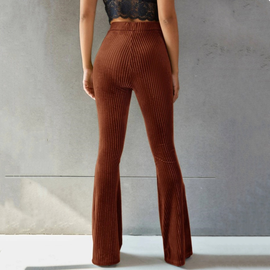 Title 6, Nuovi Pantaloni Svasati Donna in Velluto Oro a ...