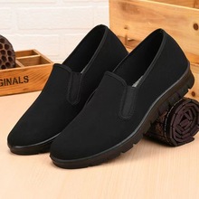 【聚氨酯轻底】老北京布鞋男爸爸黑色休闲一脚蹬工作软底透气开车