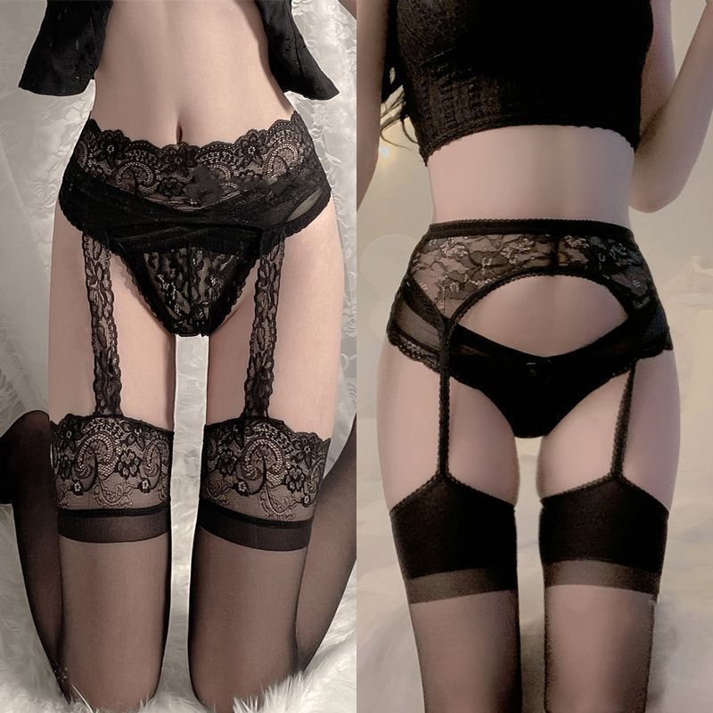 Ultra-Thin Contrasting Red-Edged Silk Socks for Women, Trendy Stockings, Pure Lust Style All-In-One Garter Stockings, Sexy Black Stockings