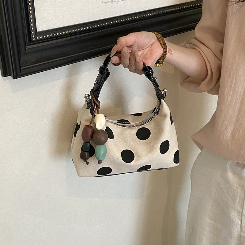 French-Style Polka Dot Handbag, New Korean-Style Shoulder Crossbody Bag, Hot-Selling Women's Bag, Exquisite Small Bag, Pillow Bag, Underarm Bag