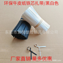 环保黑色牛皮纸扎带 数据线玩具工艺品扎线纸质白色纸铁丝扎口绳