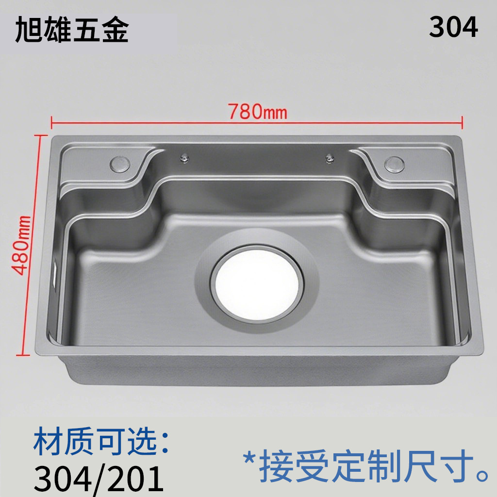 Cocina de acero inoxidable lavabo de acero inoxidable lavabo de doble ranura de una sola ranura lavabo integral espesado lavabo manual lavabo de platos