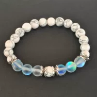 (Cross-border trading), flashing elastic fashionable ball with beads, turquoise beaded bracelet for men and women, European style, 8mm, simple and elegant design