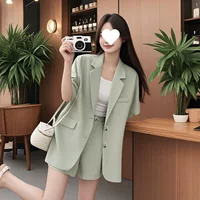 Летний костюм Mint Mambo с короткими рукавами, новый костюм, небольшой свободный повседневный тонкий пиджак в корейском стиле