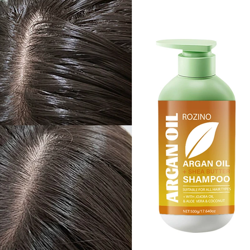 Трансграничный марокканский аргановый свежий и прохладный шампунь, 500 г, глубоко очищающий, контролирующий жирность кожи головы, успокаивающий, против зуда, гладкий